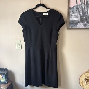 M.M. LaFleur Black Wool Blend Sheath Career Pencil Dress Size 14